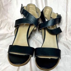 Merona (Target) Black Ankle Strap 3” Block Heel Sandal - Women 7 - $20